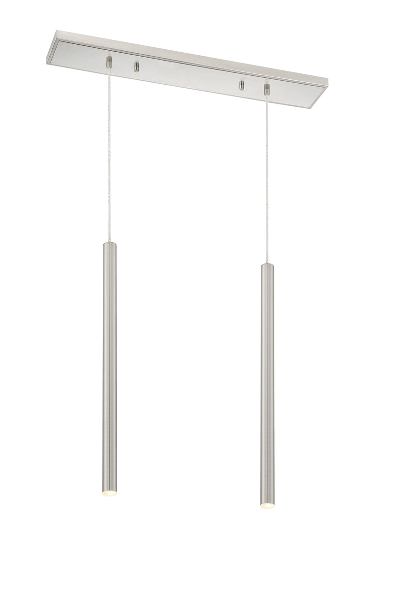 Forest 2 Light 30" Linear Pendant, 24" Tall in Brushed Nickel
