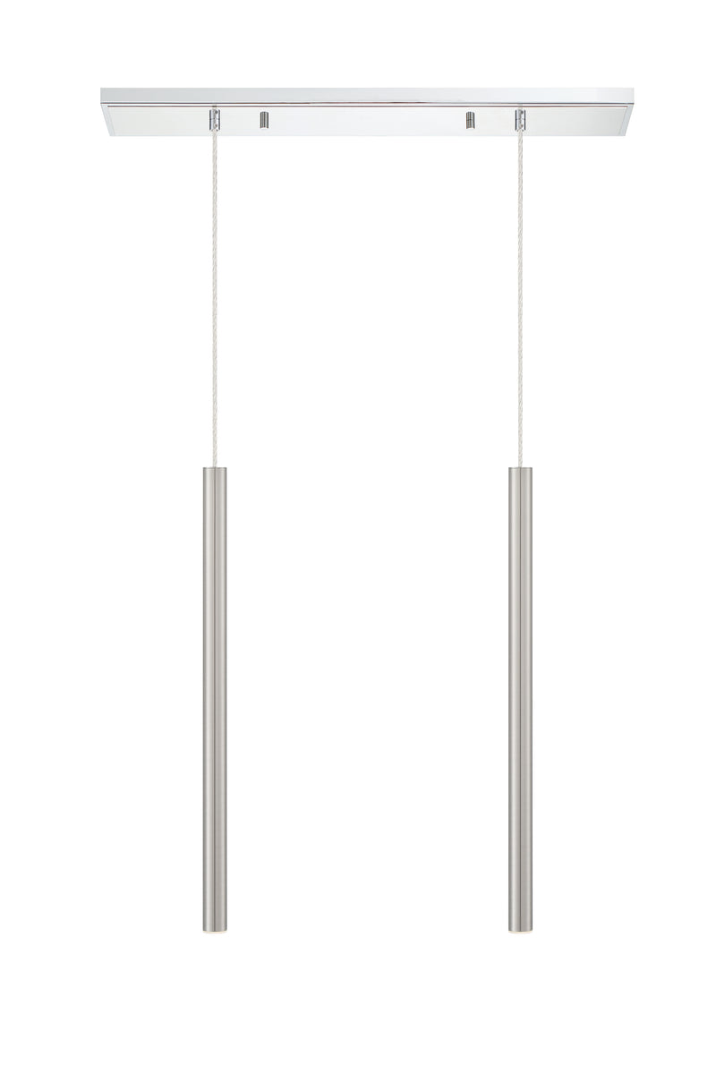 Forest 2 Light 30" Linear Pendant, 24" Tall in Chrome