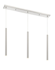 Forest 3 Light 46" Linear Pendant, 24" Tall in Brushed Nickel