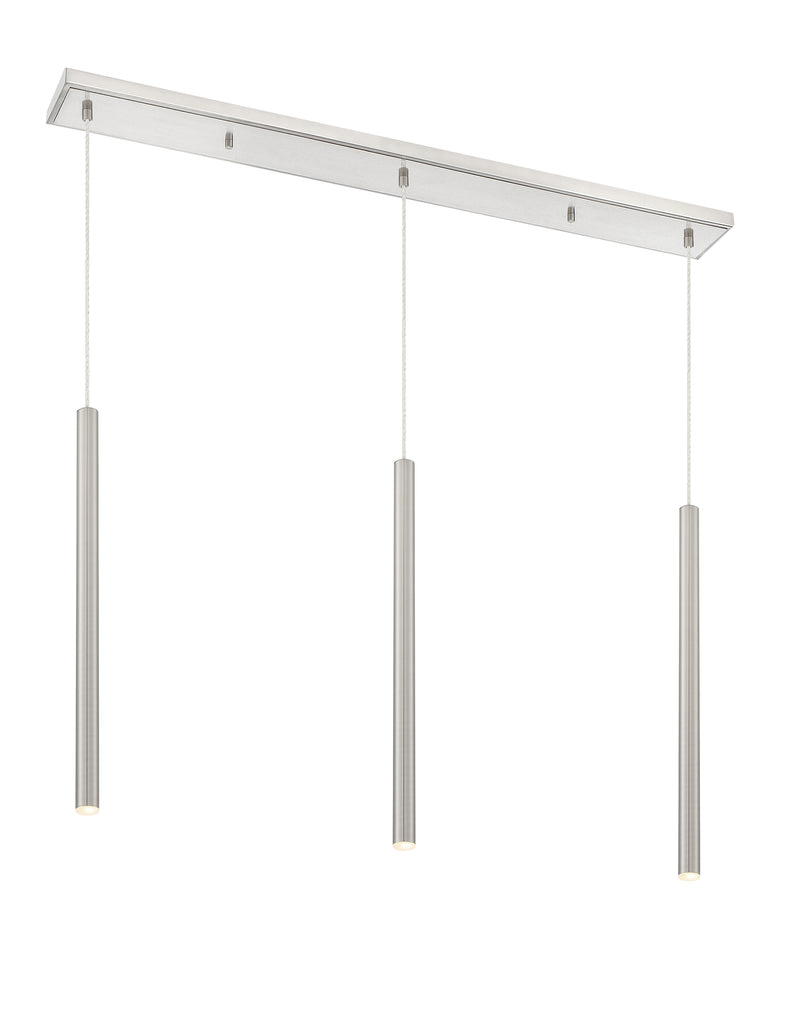 Forest 3 Light 46" Linear Pendant, 24" Tall in Brushed Nickel
