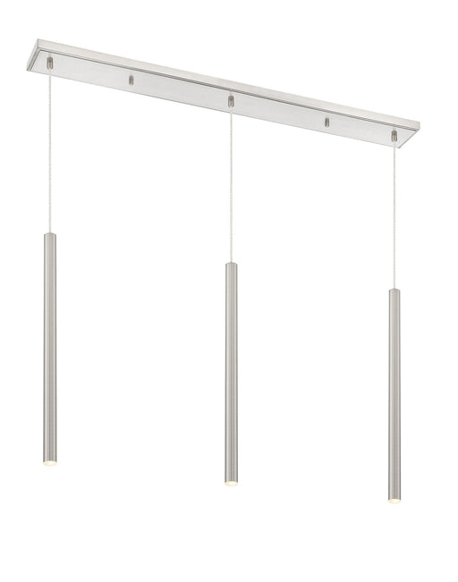 Forest 3 Light 46" Linear Pendant, 24" Tall in Brushed Nickel
