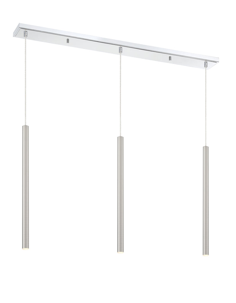 Forest 3 Light 46" Linear Pendant, 24" Tall in Chrome