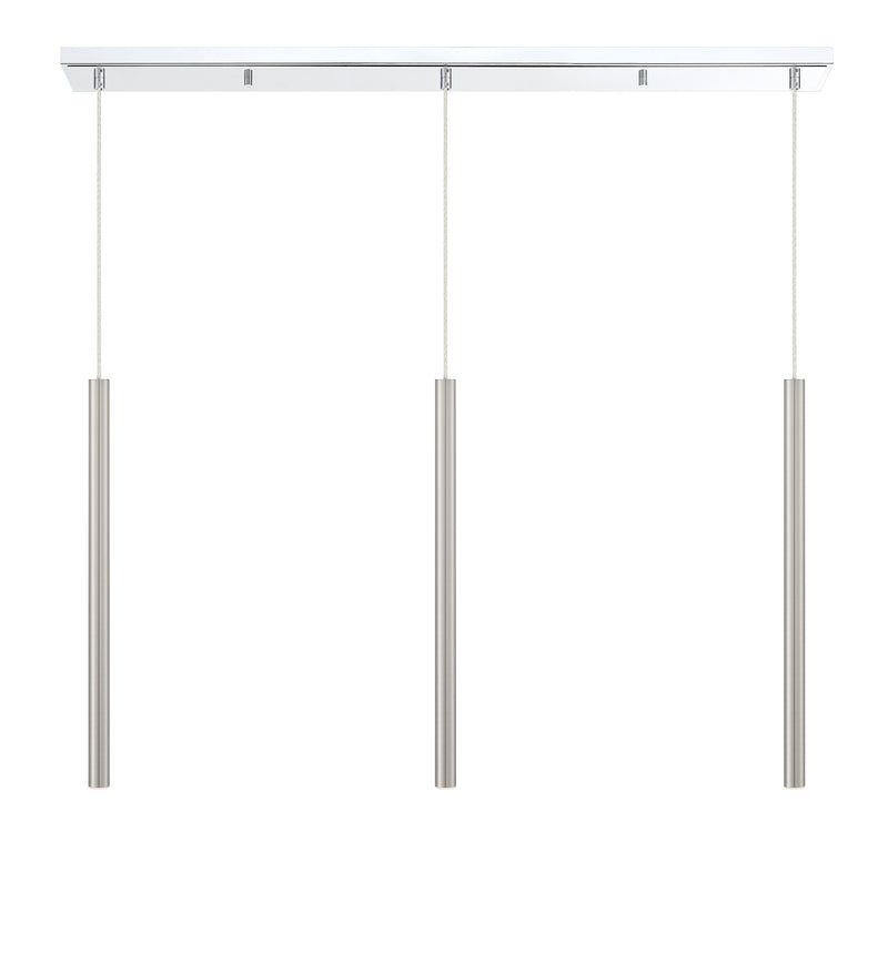 Forest 3 Light 46" Linear Pendant, 24" Tall in Chrome