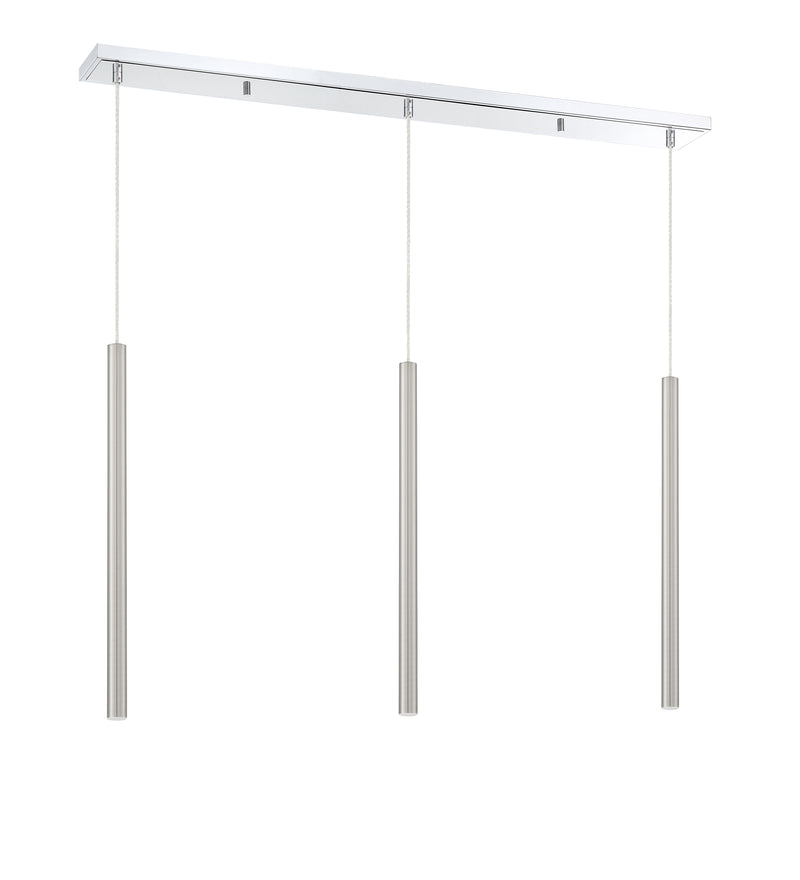 Forest 3 Light 46" Linear Pendant, 24" Tall in Chrome