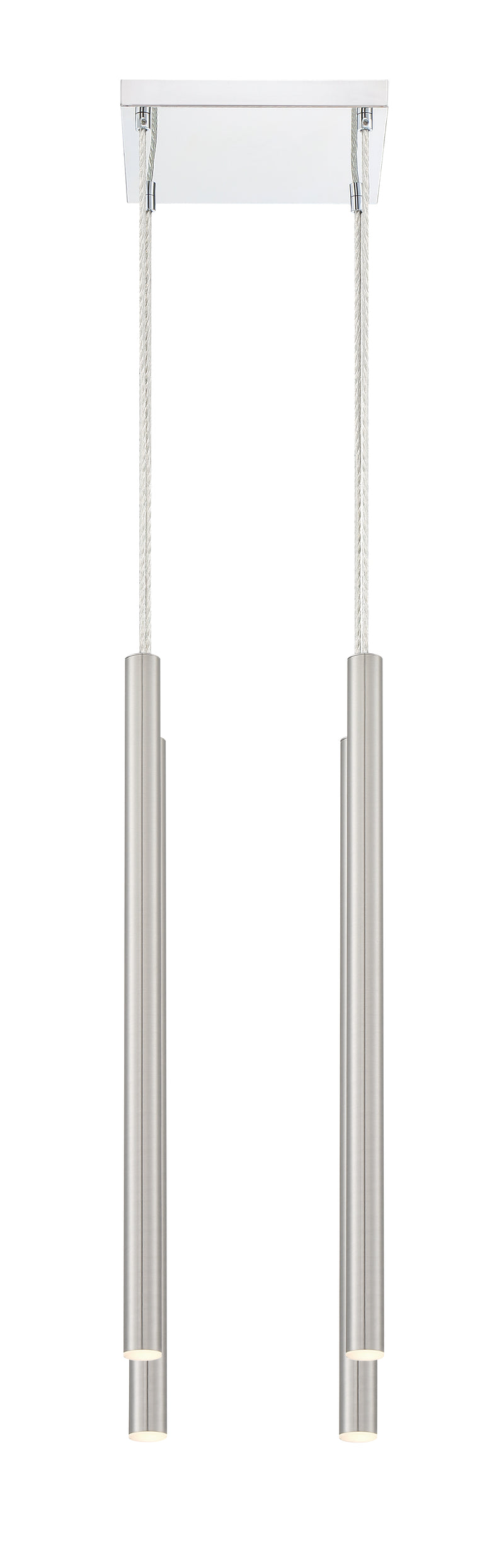 Forest 4 Light 9.5" Pendant, 24" Tall in Brushed Nickel