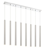 Forest 8 Light 44.25" Linear Pendant, 24" Tall in Brushed Nickel