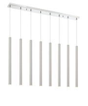 Forest 8 Light 44.25" Linear Pendant, 24" Tall in Brushed Nickel