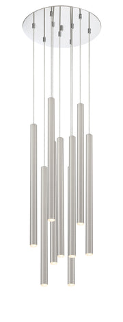 Forest 9 Light 16" Pendant, 24" Tall in Brushed Nickel