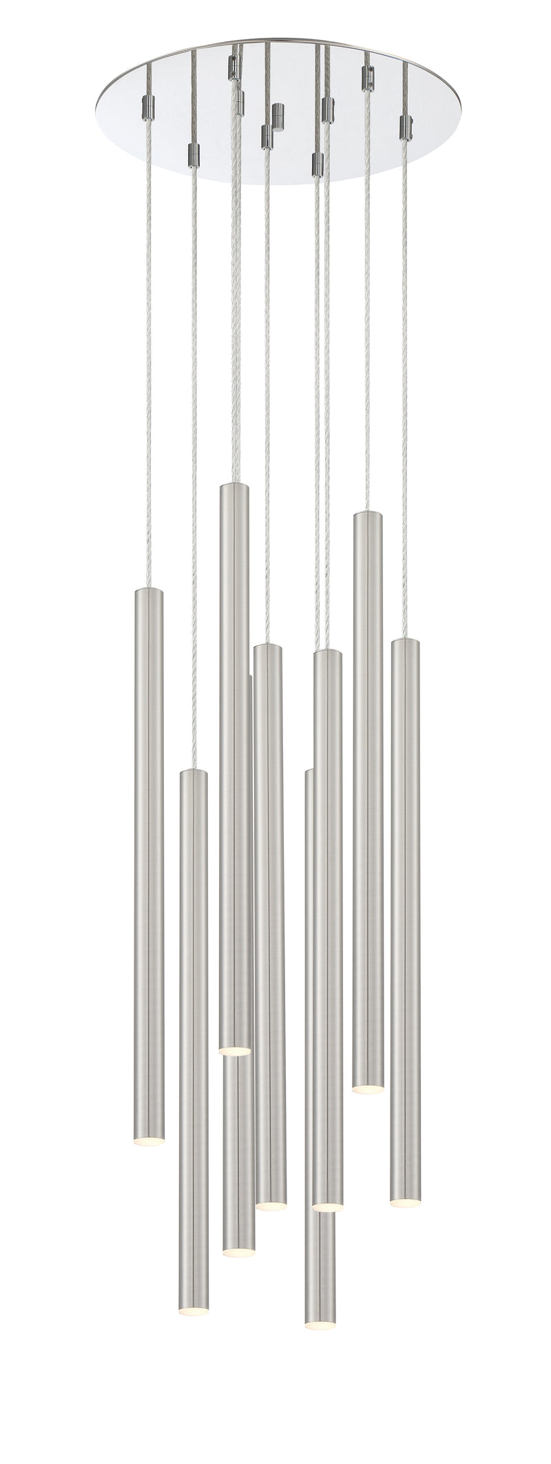 Forest 9 Light 16" Pendant, 24" Tall in Brushed Nickel
