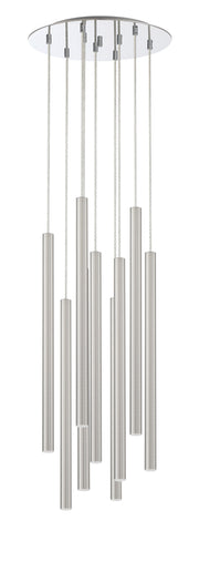 Forest 9 Light 16" Pendant, 24" Tall in Brushed Nickel