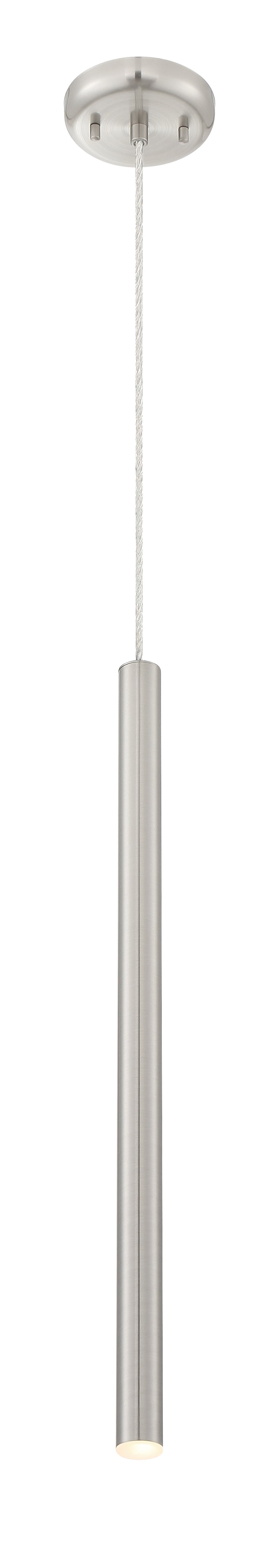 Forest 1 Light 4.75" Pendant, 917 Series, 24" Tall in Brushed Nickel