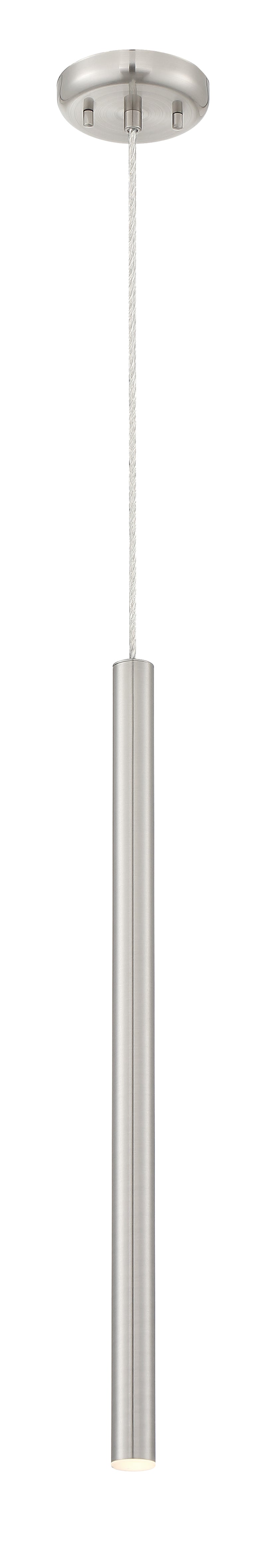 Forest 1 Light 4.75" Pendant, 917 Series, 24" Tall in Brushed Nickel