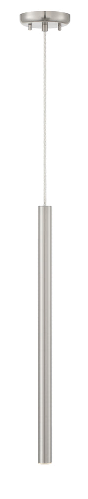 Forest 1 Light 4.75" Pendant, 917 Series, 24" Tall in Brushed Nickel