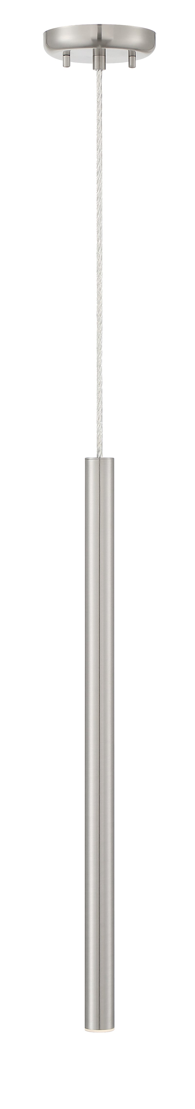 Forest 1 Light 4.75" Pendant, 917 Series, 24" Tall in Brushed Nickel