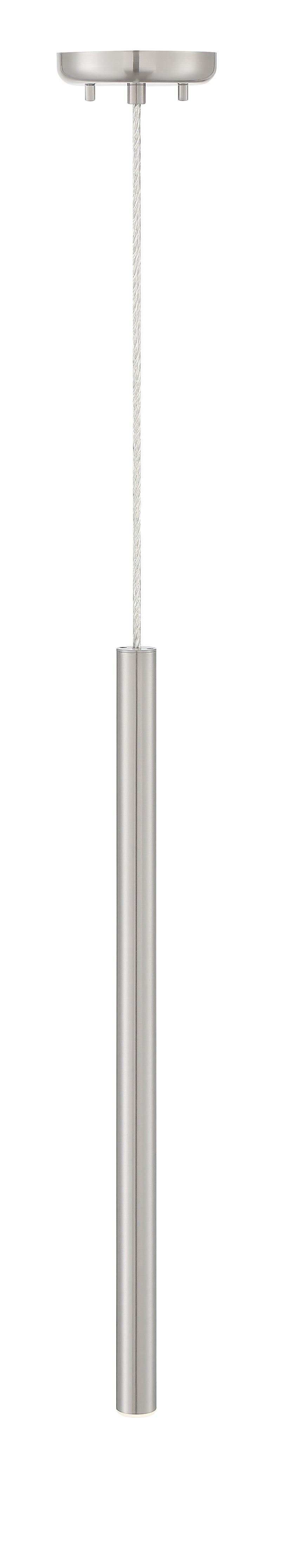 Forest 1 Light 4.75" Pendant, 917 Series, 24" Tall in Brushed Nickel