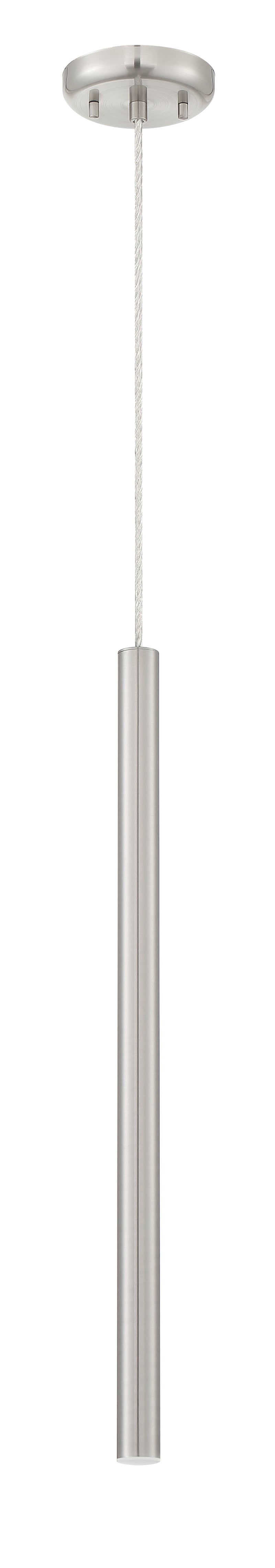 Forest 1 Light 4.75" Pendant, 917 Series, 24" Tall in Brushed Nickel