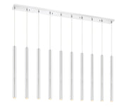 Forest 10 Light 56.5" Linear Pendant, 24" Tall in Chrome