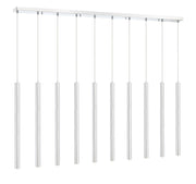 Forest 10 Light 56.5" Linear Pendant, 24" Tall in Chrome