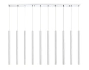 Forest 10 Light 56.5" Linear Pendant, 24" Tall in Chrome