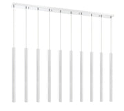 Forest 10 Light 56.5" Linear Pendant, 24" Tall in Chrome