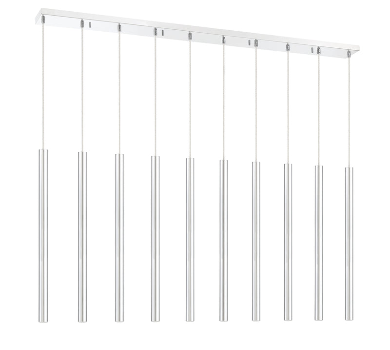 Forest 10 Light 56.5" Linear Pendant, 24" Tall in Chrome