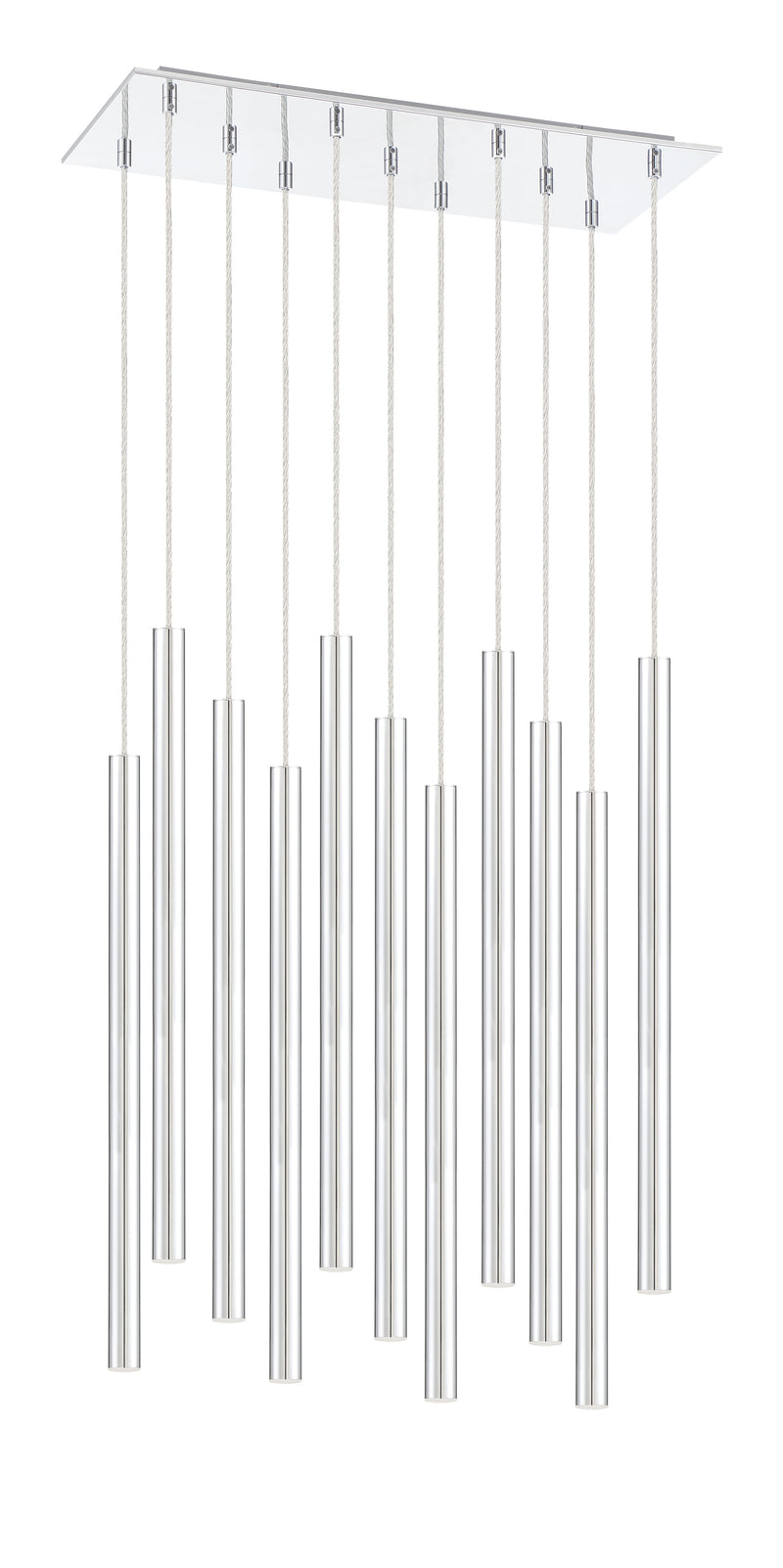 Forest 11 Light 9.75" Pendant, 24" Tall in Chrome