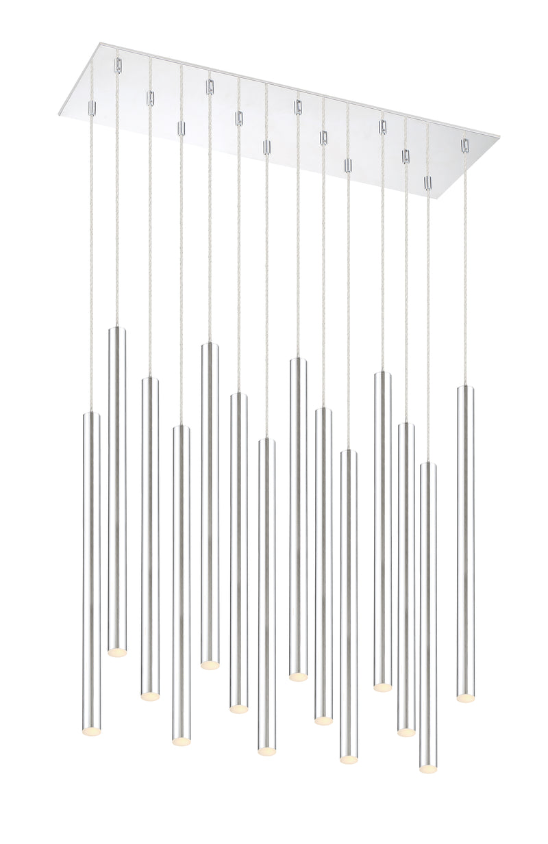 Forest 14 Light 9.75" Pendant, 24" Tall in Chrome