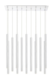 Forest 14 Light 9.75" Pendant, 24" Tall in Chrome