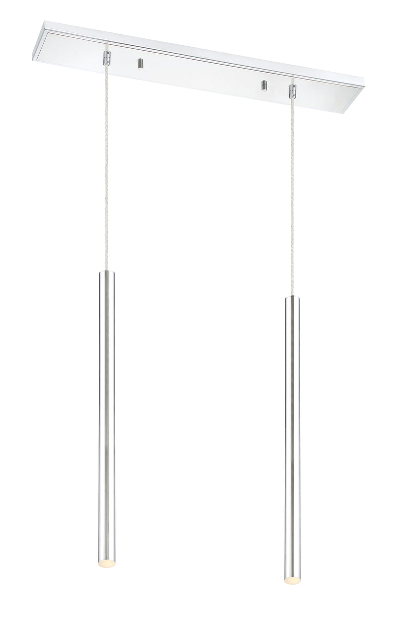 Forest 2 Light 30" Linear Pendant, 24" Tall in Chrome