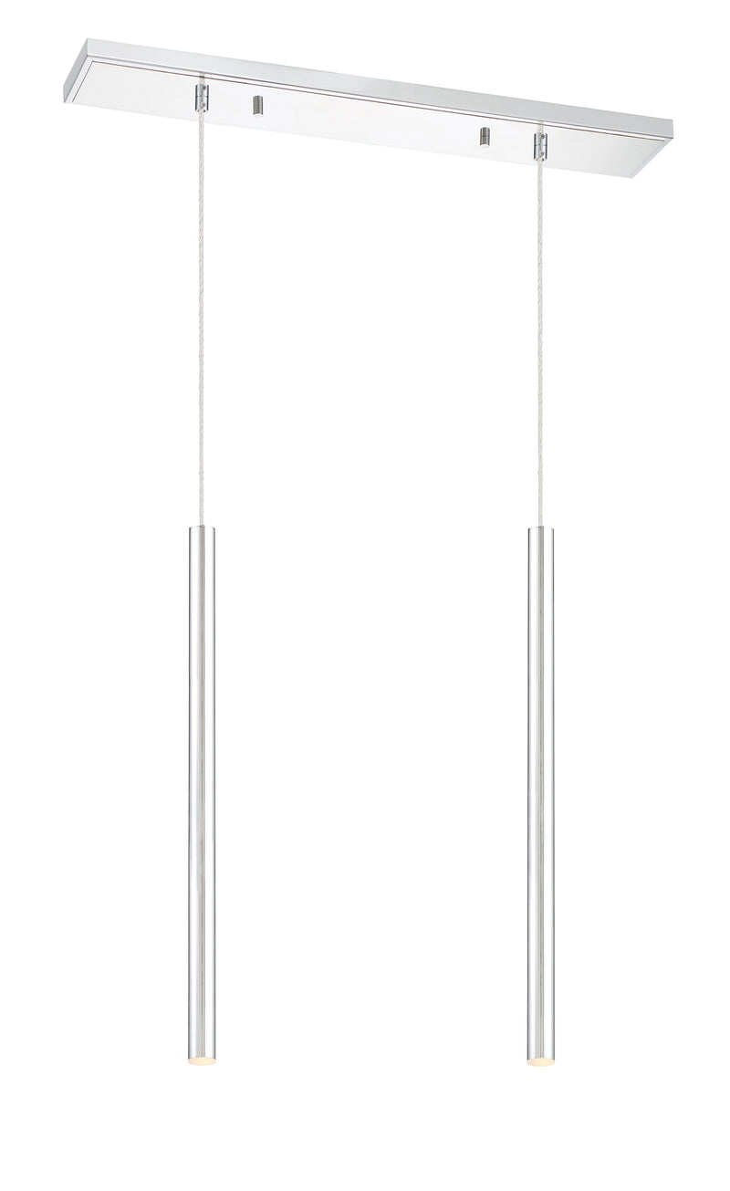 Forest 2 Light 30" Linear Pendant, 24" Tall in Chrome