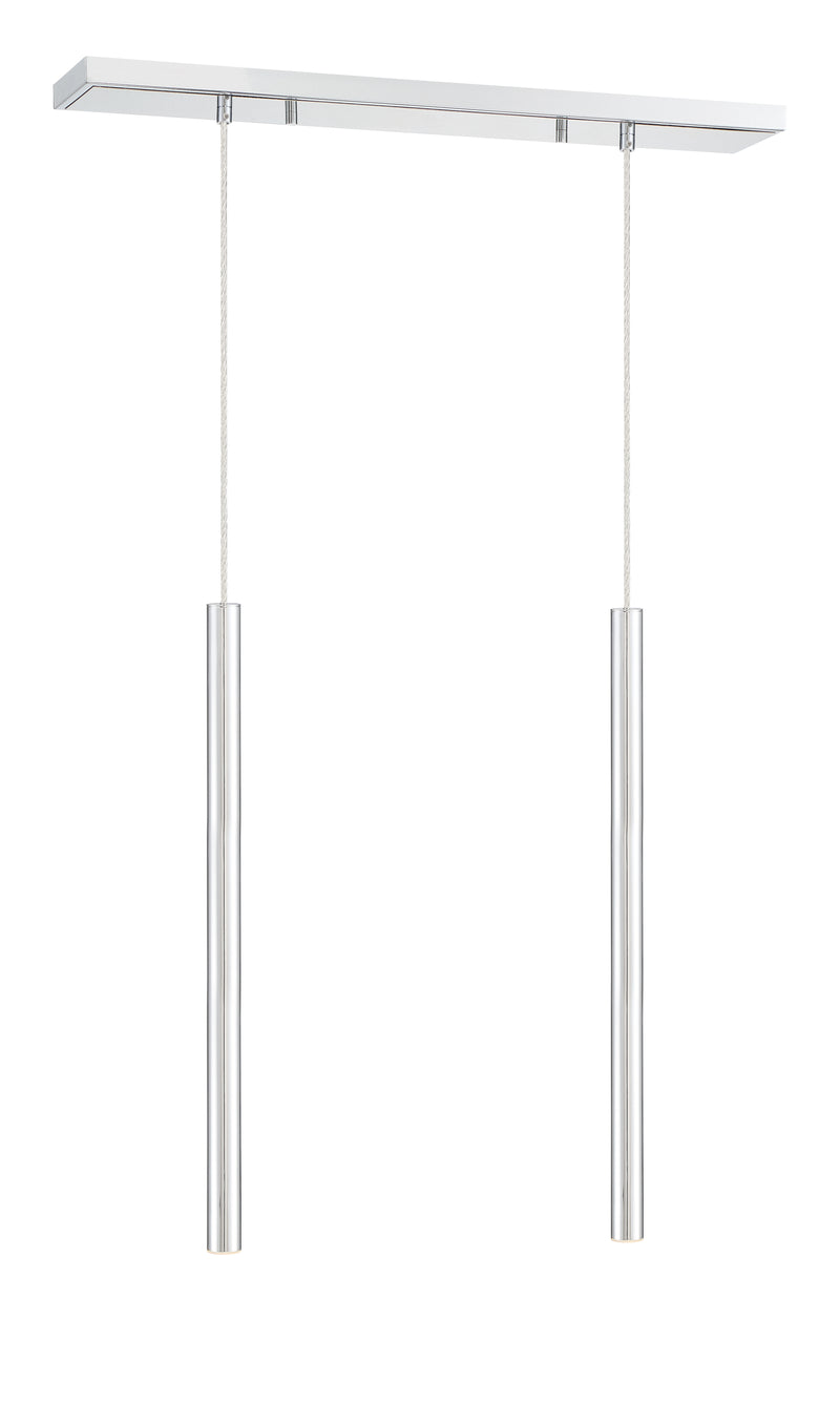 Forest 2 Light 30" Linear Pendant, 24" Tall in Chrome