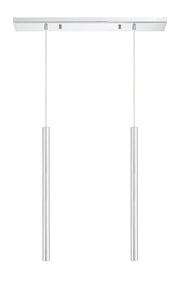 Forest 2 Light 30" Linear Pendant, 24" Tall in Chrome