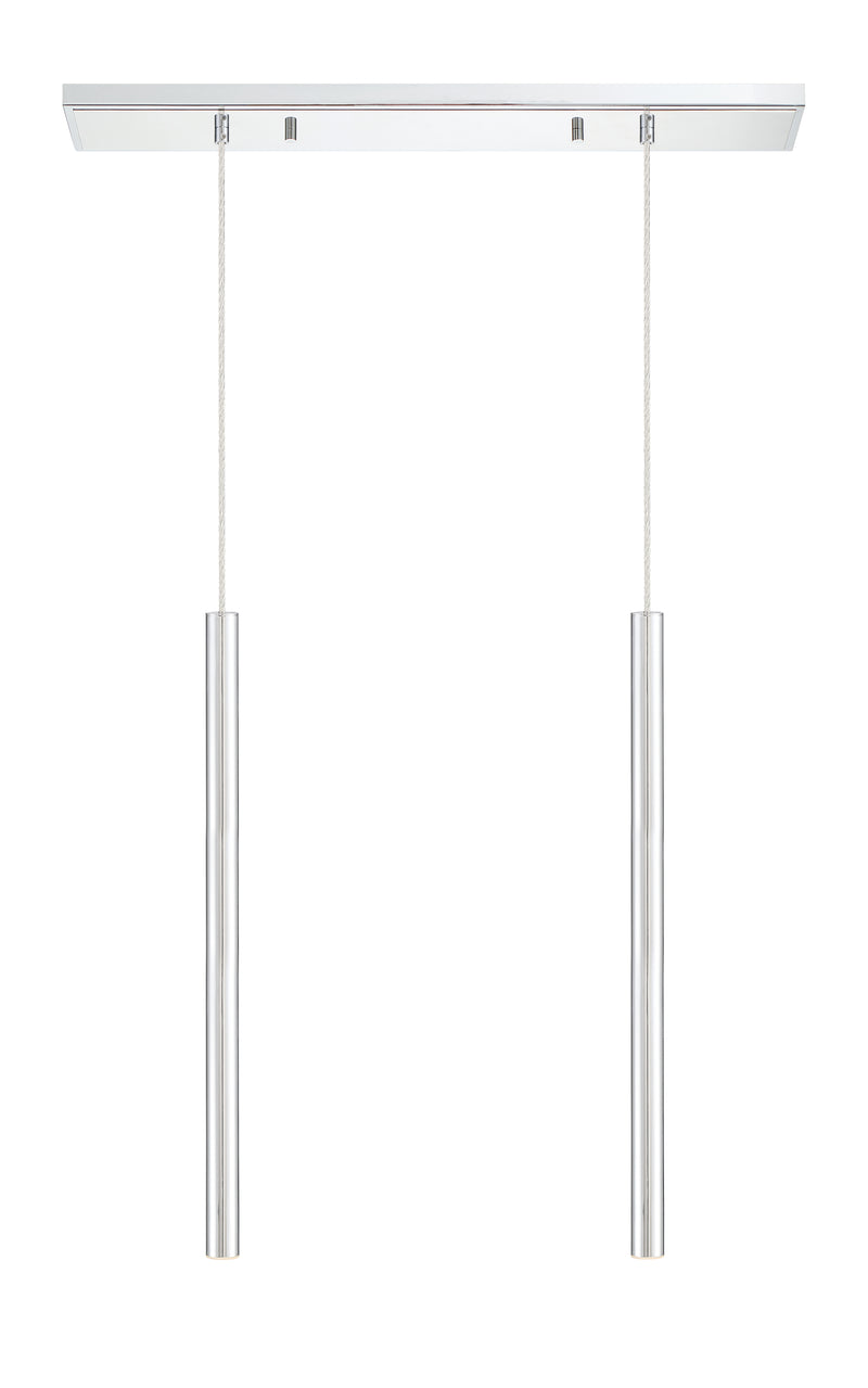 Forest 2 Light 30" Linear Pendant, 24" Tall in Chrome