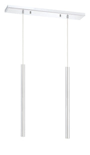 Forest 2 Light 30" Linear Pendant, 24" Tall in Chrome