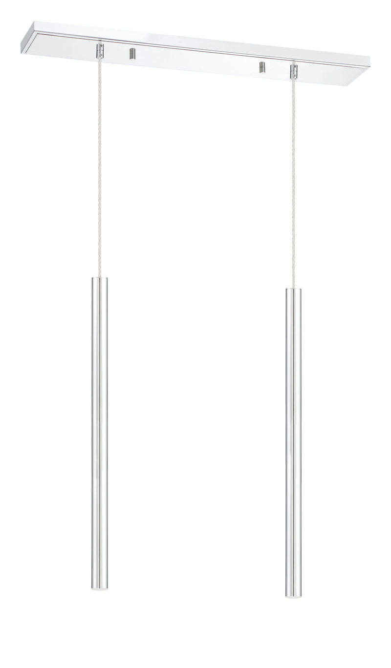 Forest 2 Light 30" Linear Pendant, 24" Tall in Chrome