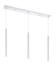 Forest 3 Light 46" Linear Pendant, 24" Tall in Chrome