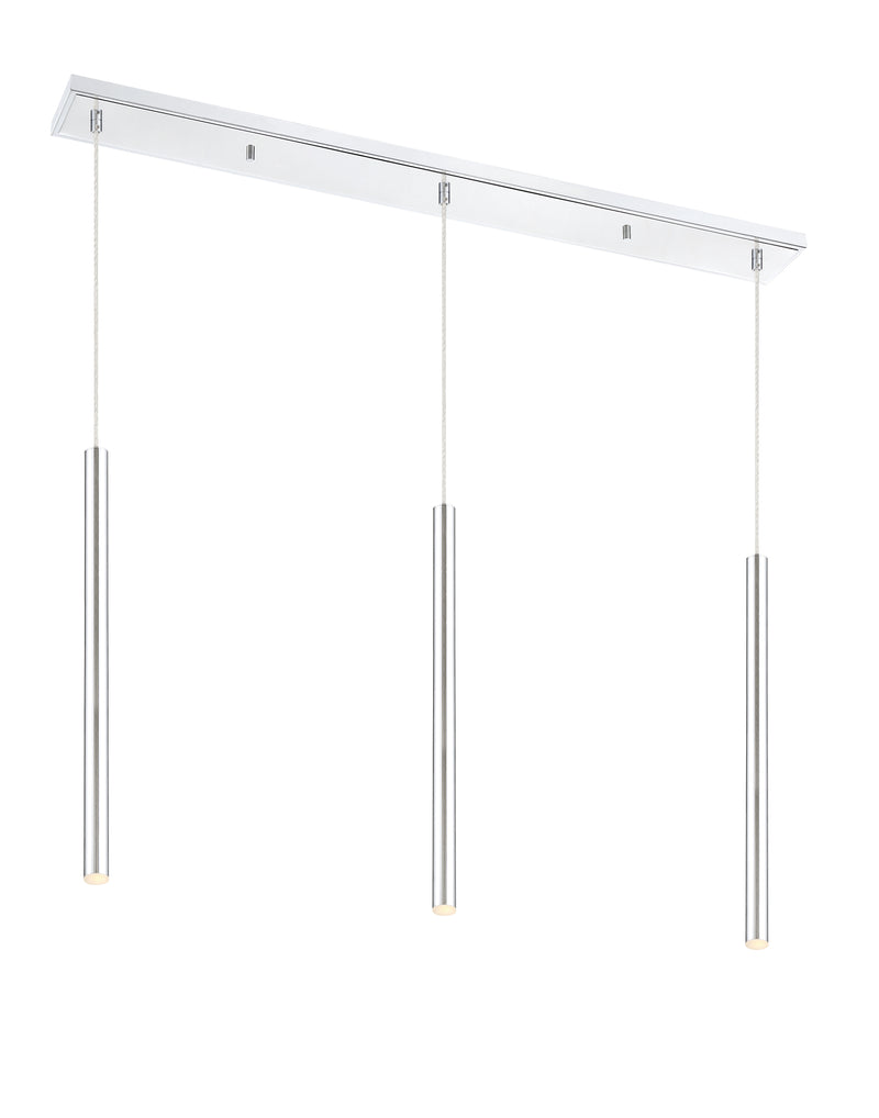 Forest 3 Light 46" Linear Pendant, 24" Tall in Chrome