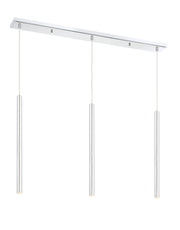 Forest 3 Light 46" Linear Pendant, 24" Tall in Chrome