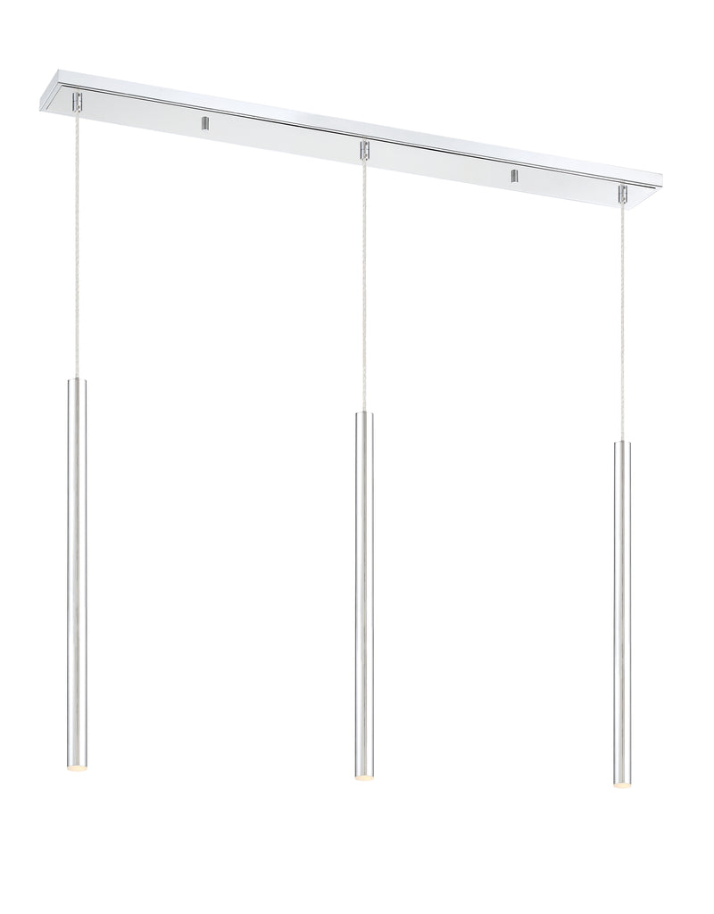 Forest 3 Light 46" Linear Pendant, 24" Tall in Chrome