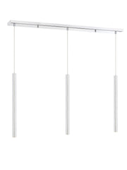Forest 3 Light 46" Linear Pendant, 24" Tall in Chrome
