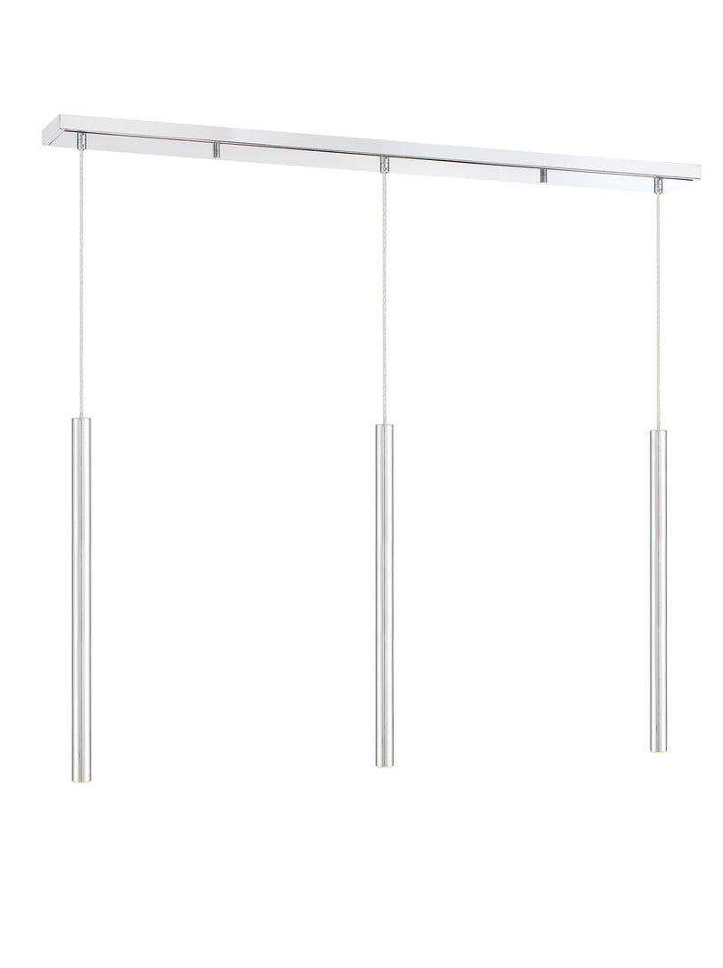 Forest 3 Light 46" Linear Pendant, 24" Tall in Chrome