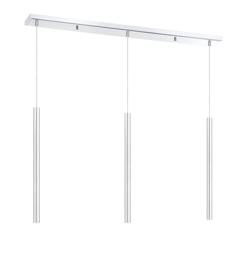 Forest 3 Light 46" Linear Pendant, 24" Tall in Chrome