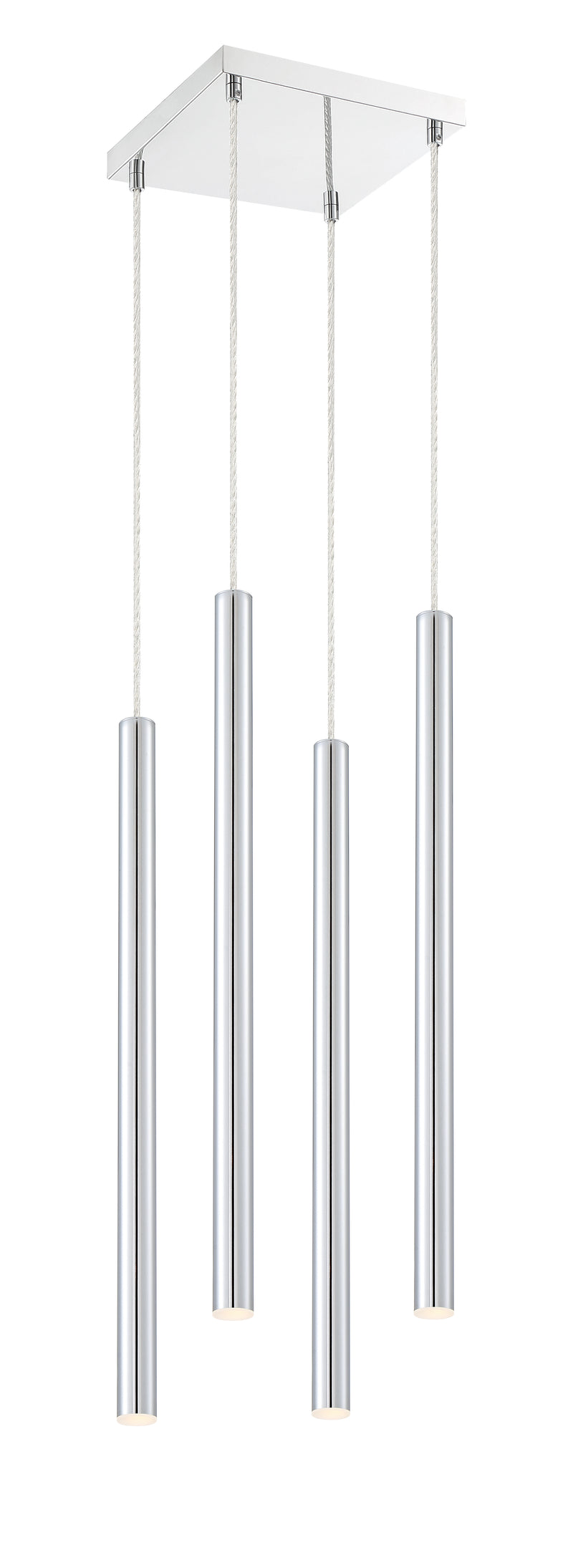 Forest 4 Light 9.5" Pendant, 24" Tall in Chrome