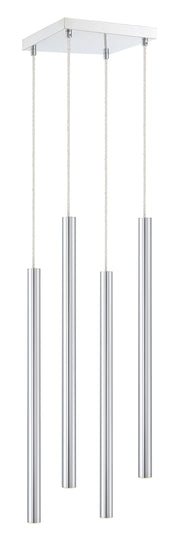 Forest 4 Light 9.5" Pendant, 24" Tall in Chrome
