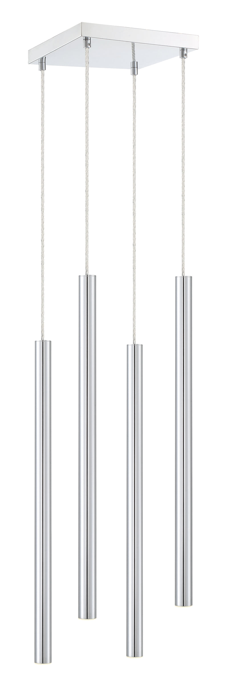 Forest 4 Light 9.5" Pendant, 24" Tall in Chrome