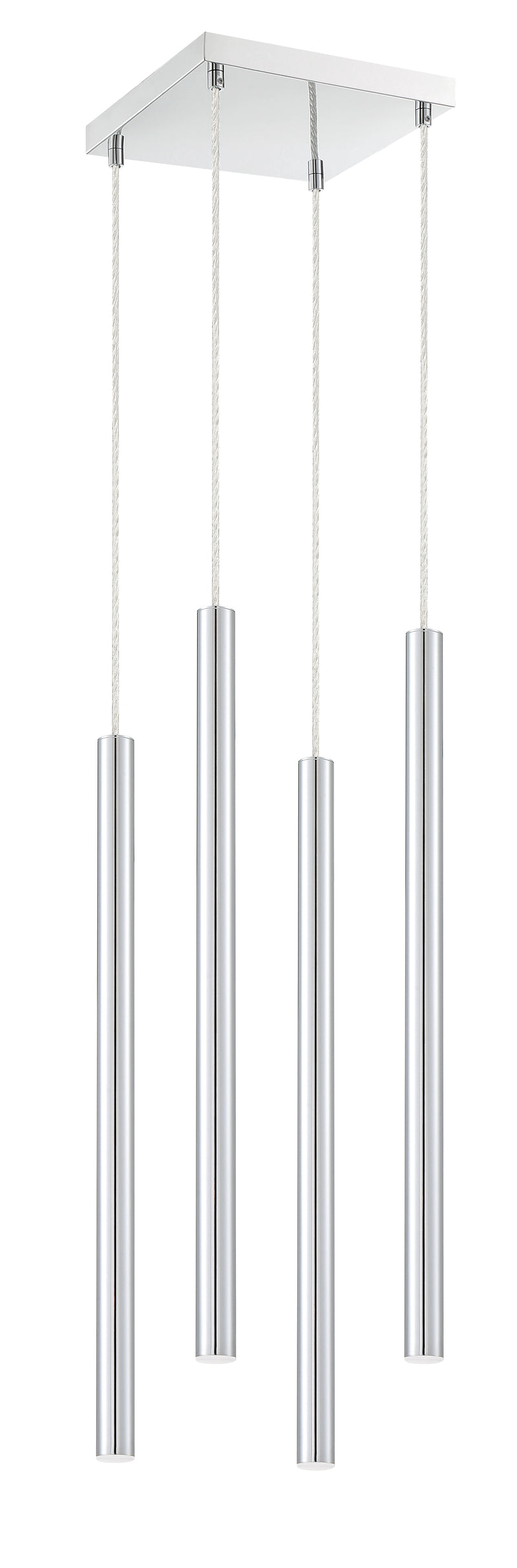 Forest 4 Light 9.5" Pendant, 24" Tall in Chrome