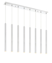 Forest 8 Light 44.25" Linear Pendant, 24" Tall in Chrome