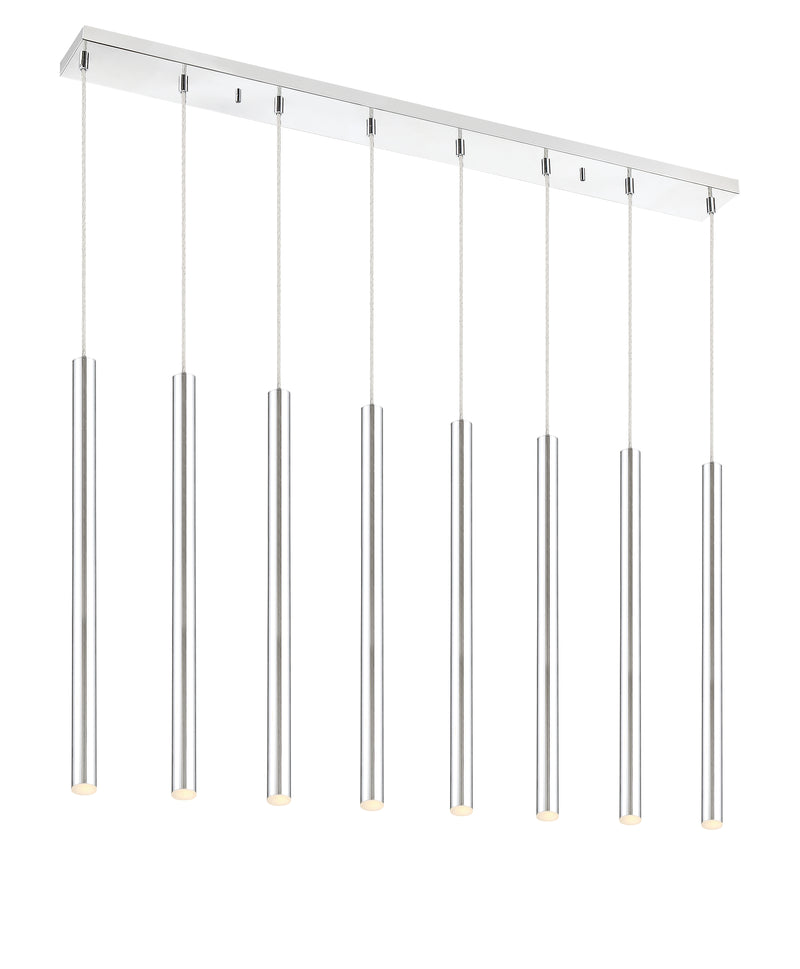 Forest 8 Light 44.25" Linear Pendant, 24" Tall in Chrome