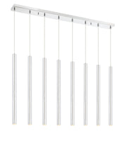 Forest 8 Light 44.25" Linear Pendant, 24" Tall in Chrome