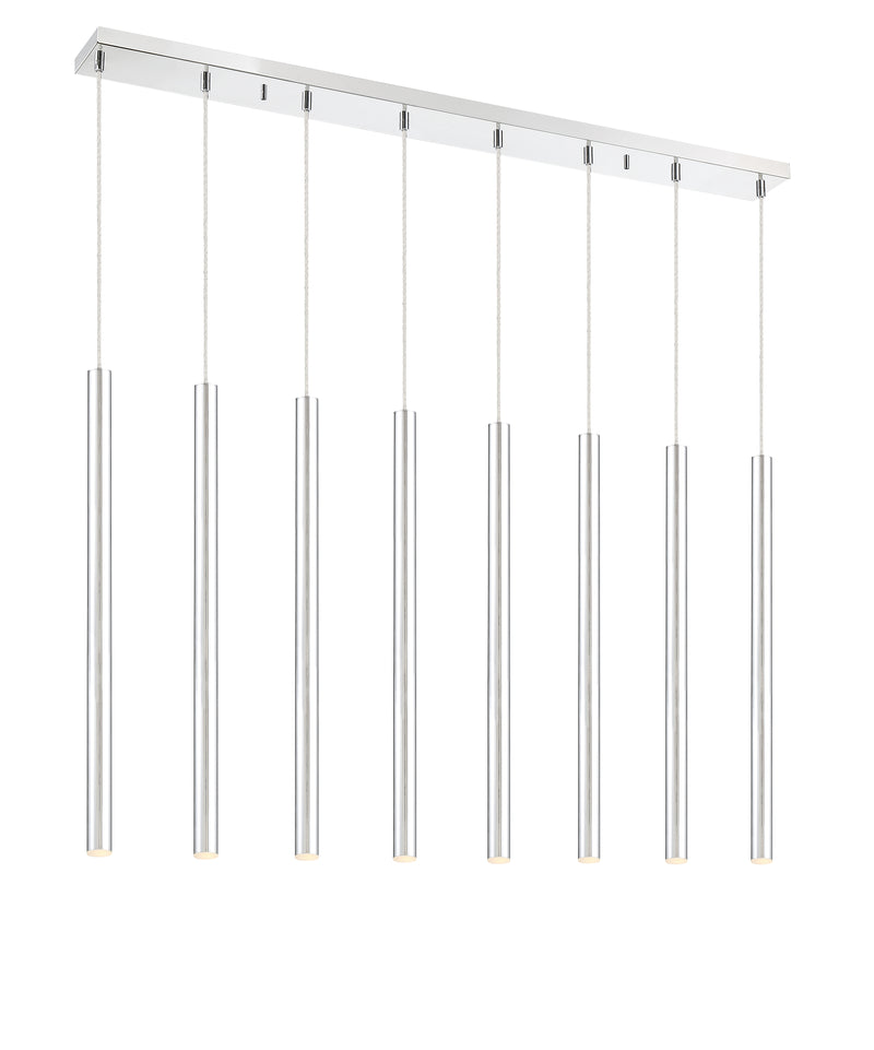 Forest 8 Light 44.25" Linear Pendant, 24" Tall in Chrome
